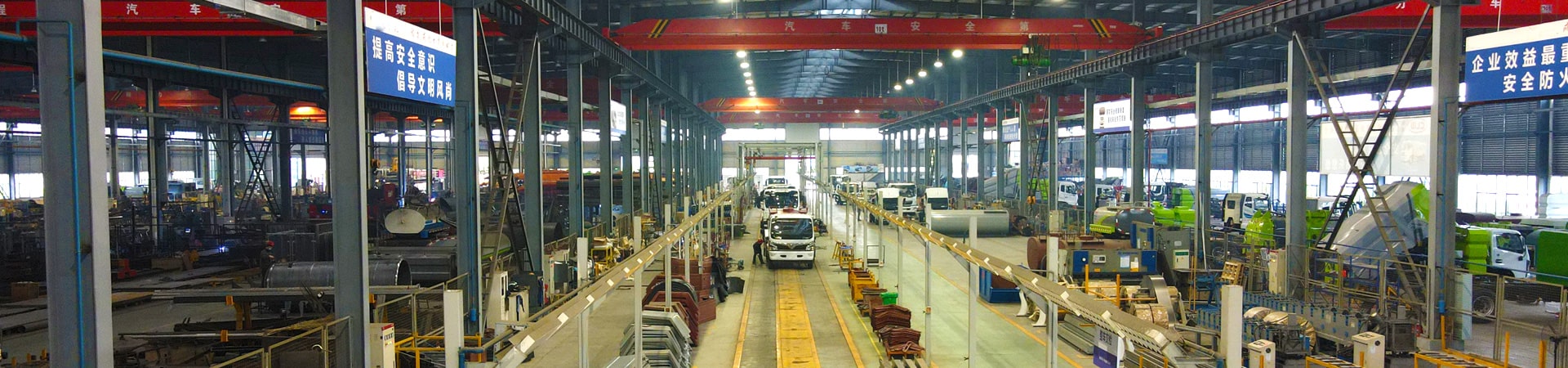 Garbage truck production workshop